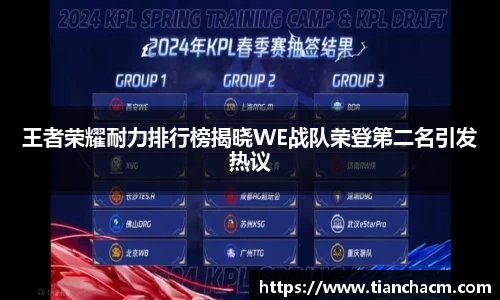 王者荣耀耐力排行榜揭晓WE战队荣登第二名引发热议